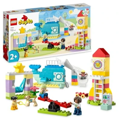 Imagen de LEGO Duplo Gran Parque de Juegos, Juguete Construcción para Niños y Niñas 2 Años o Más con Figuras Ballena Cohete, Aprender Letras, Números Colores, Regalo Educativo Infantil 10991