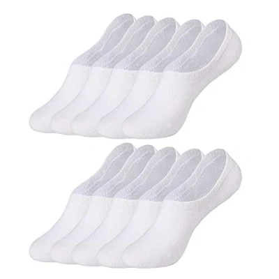 Imagen de Falechay Calcetines Invisibles Tobilleros Mujer Hombre 10 pares Cortos Calcetin Blanco 35 38