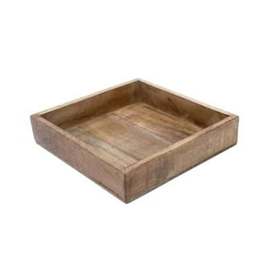 Imagen de Bandeja cuadrada de mango para servir 25 cm cuenco decorativo madera rectangular decorativa velas, velas