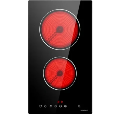 Imagen de Noxton Placa vitroceramica 2 Fuegos, 3000W Placas Cocina Construido, vitrocerámica 60 cm, Ajuste de 9 velocidades, Bloqueo seguridad, Indicador calentamiento, Mandos táctiles