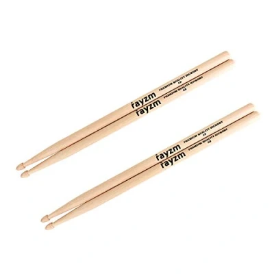 Imagen de Rayzm Baquetas para Tambor 5B, Sólidos Americanos Hickory Baquetas/Batidor Baquetas, de Tipo Madera