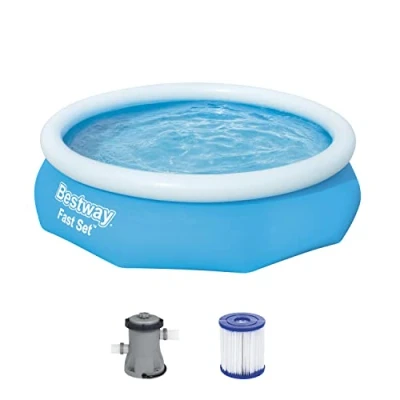 Imagen de Bestway Fast Set Juego de Piscina con Bomba Filtro, Azul, 305 x 76 cm