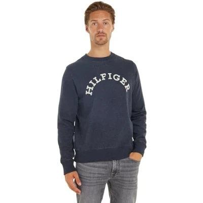 Imagen de Tommy Hilfiger Arched Monotype LOGO Sudadera, Hombre, Talla: XXL, Desert sky heather