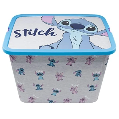Imagen de Caja de almacenaje con Cierre Click 23 litros Stitch and Angel