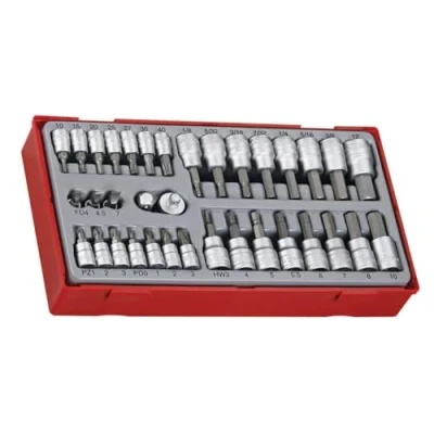 Imagen de Tengtools TTBS35 Juego de vasos 1/4&quot; y 3/8&quot; con punta 35 piezas