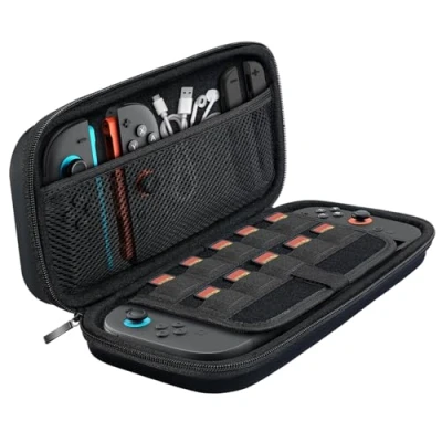 Imagen de TiMOVO Funda de Switch 2, EVA Duro Estuche Protector para Nintendo Viaje 2 almacena 10 Tarjetas Juego, con Bolsillo Malla Accesorios Negro