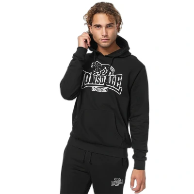 Imagen de Lonsdale Normale Passform Fochabers Jersey con capucha, Hombre, Talla: Large, Black white