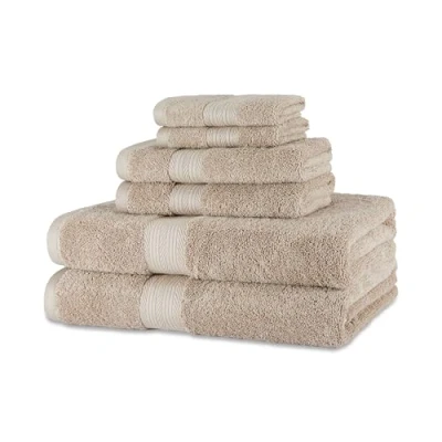 Imagen de Amazon Basics Juego de Toallas 2 baño, Mano y faciales Resistentes a la decoloración, Paquete 6, Gris Pardo