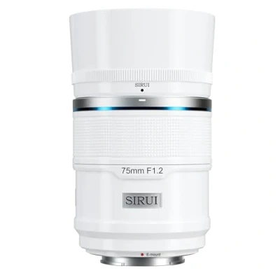 Imagen de SIRUI Sniper 75mm F1.2 E Mount Lente de Enfoque Automático para Sony, Cámara Teleobjetivo APS C Sony A5 A6 A7 FX A9 ZV Series (Montura E, Blanco)