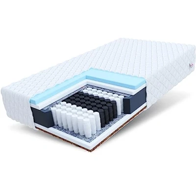 Imagen de FDM LIHLAVALMAX Laval MAX Colchón híbrido de Espuma Coco (26 cm, 3 4 cm Altura, 120 x 200 cm), Color Blanco