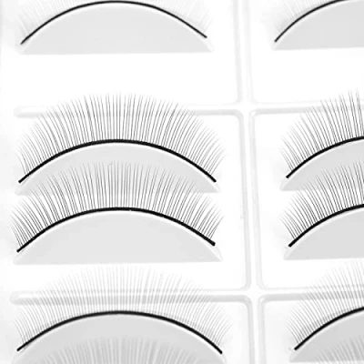 Imagen de 10 pares de pestañas práctica, postizas para extensión pestañas, cinta autoadhesiva práctica maquillaje maniquí