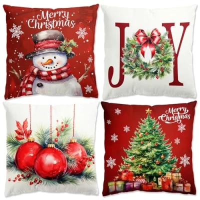 Imagen de Funda Cojines Navidad 45 x Decoracion Hogar, Fundas Navideños Decorscion Navidad, De Mujer, Decorativos para Cama, Sofa, Dormitorio