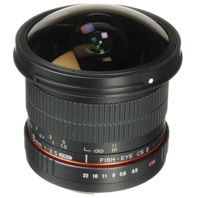 Imagen de Samyang F1121906101 Objetivo fotográfico DSLR para Sony E (Distancia Focal Fija 8mm, Apertura f/3.5 22 UMC, Ojo de Pez, CSII), Negro