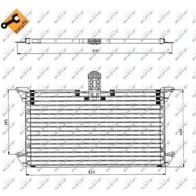 Imagen de NRF EASY FIT 35061 Condensador con junta anular 11,7 8,6 Aluminio 820