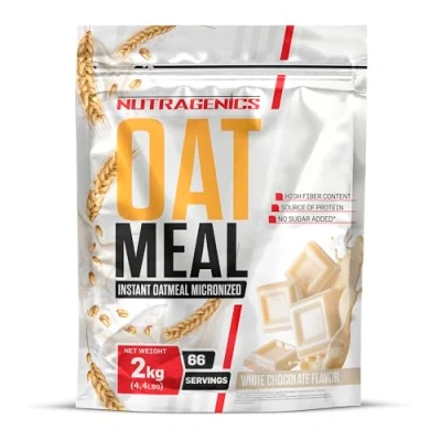 Imagen de Harina de Avena sabores Nutragenics Instant Oatmeal 2 kg en polvo (Chocolate blanco)
