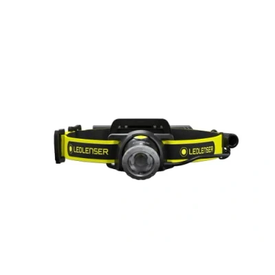 Imagen de Ledlenser Linterna frontal LED profesional iH8R, incl. soporte para casco y funda cinturón, 600 lúmenes, batería de litio 18650, recargable, duración 120h, luz trasera roja, cable carga USB
