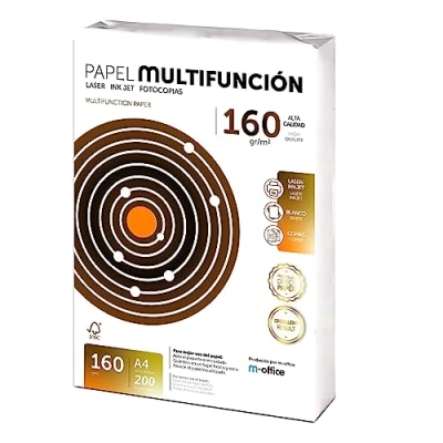 Imagen de Folios A4 160gr 200 hojas, Papel Multiusos Impresora, Impresoras Laser y de Inyección, Fotocopiadora, Para uso Oficina, Material Escolar, Paquete folios. m office (200 hojas,160gr)
