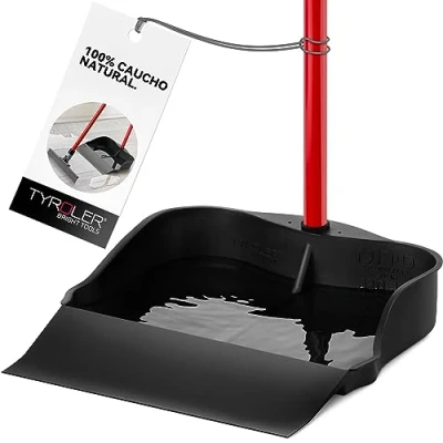 Imagen de Tyroler Bright Tools Recogedor Multiusos 100% de Goma para la Limpieza Suelos Mango Aluminio Antioxidante 105cm Largo Compatible con Cualquier tamaño Escoba y escobilla