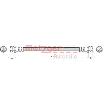 Imagen de METZGER 4110883 Latiguillos de Freno 498 VOLKSWAGEN: Caddy 3
