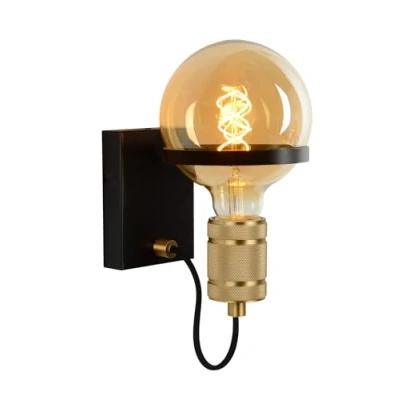 Imagen de Lucide Aplique de pared Ottelien, negro/oro