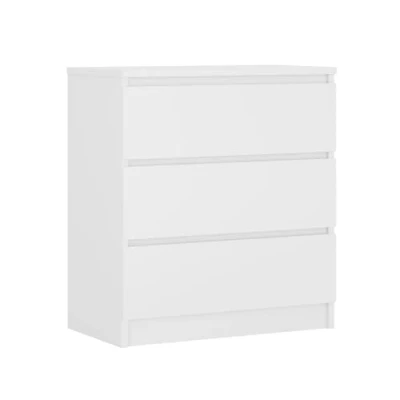 Imagen de 3E 3xE living.com Cómoda 3 cajones 70 cm, Color: Blanco Mate, L: P: 39 A: 79 cm