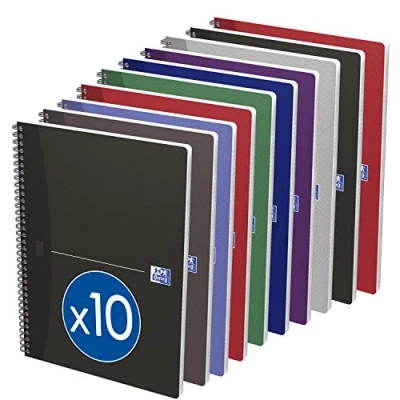 Imagen de Oxford Office Esencial Conjunto de 10 libros espiral 100 páginas 90g colores surtidos