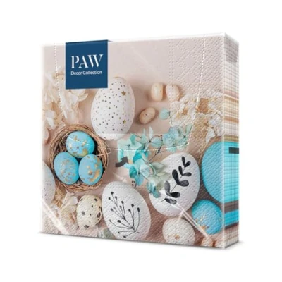 Imagen de PAW Servilletas Papel 3 Capas (33 x 33 cm) 20 Unidades Perfecto para Pascua, Fiestas, Primavera y Celebraciones Decoración de la Mesa Pascua Color: Tierna