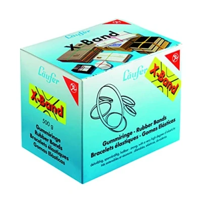 Imagen de Läufer 59081 Rondella x Band, bandas elásticas cruzadas, de goma, 130 11 mm, diámetro 85 caja 500 g, colores surtidos