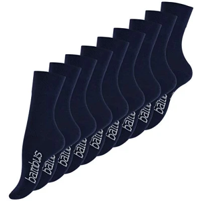 Imagen de Vincent Creation 9 pares calcetines de bambú para Mujer y Hombre, punta remallada a mano(sin costuras), sin caucho (39/42, azul marino)