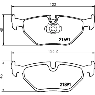 Imagen de HELLA 8DB 355 007 981 Juego de pastillas freno preparado para indicador desgaste BMW: 5 Touring, Berlina