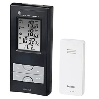 Imagen de Estación meteorológica Hama EWS 165, Alarma de heladas, Reloj DCF con radiocontrol, Negro
