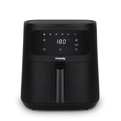 Imagen de H.Koenig Freidora de aire FRY840, Capacidad 4L, Cocina hasta 6 personas, Ajustable 80 200C, 5 Modos Cocción, Temporizador 60min, Programas, Pantalla Táctil