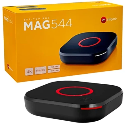 Imagen de mag 544 Original Infomir &amp; hb digital Set Top Box 4K Multimedia Player Internet TV Receiver UHD 60FPS 2160p@60 FPS HDMI 2.1 Soporte y HEVC USB3.0 4X Arm Cortex A35 + Cable