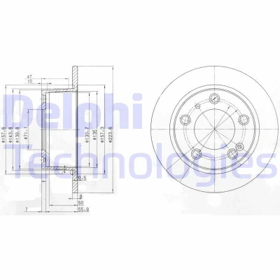 Imagen de DELPHI BG2528 Disco de freno 224 9 5 macizo aceitado sin procesar cojinete rueda, anillo sensor ABS CITROËN: XM II Hatchback