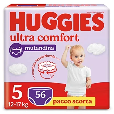Imagen de Huggies Ultra Comfort Pañales talla 5 (12 17 kg), braguita transpirable, diseño Disney, paquete de 56 unidades