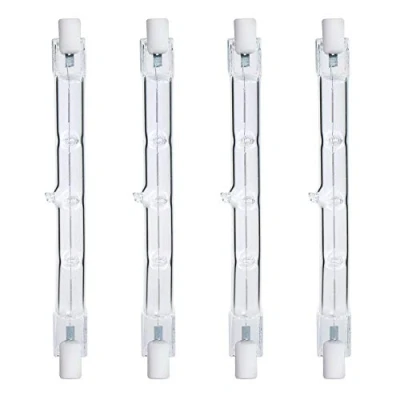 Imagen de Comyan Foco halógeno lineal R7s equivalente a 300W, 4650lm, 2700K, J118 bombilla de seguridad, regulable, paquete 4