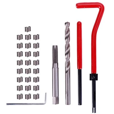 Imagen de Teabelle Kit de Reparación Rosca Acero inoxidable para Motores con Bobina Tipo Helicoil y Herramientas M6 30 pcs