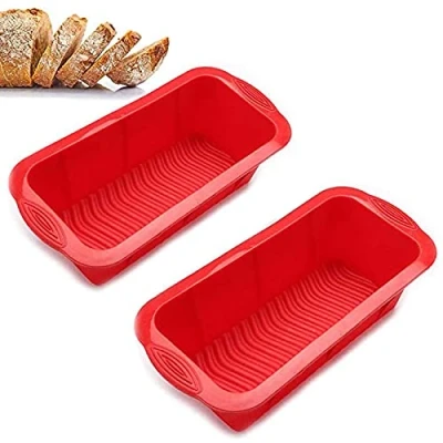 Imagen de ZEACCT Molde rectangular de silicona para hornear pastelera gran tamaño, pan, quiche
