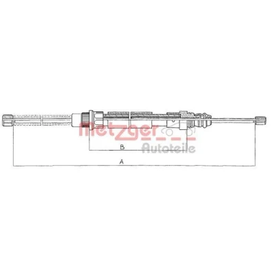Imagen de METZGER 11.607 Cable de Freno Mano Atrás derecha 550/300 Tambor COFLE PEUGEOT: 405 I Berlina, II Berlina