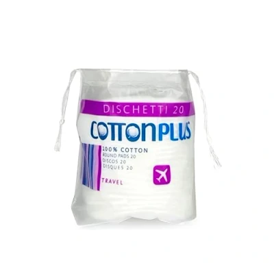 Imagen de Cotton Plus Discos desmaquillantes para la limpieza facial suaves y resistentes, 20 unidades