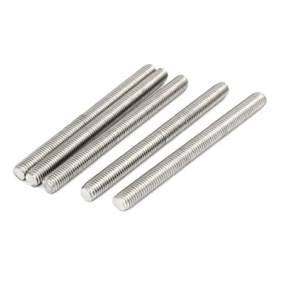 Imagen de sourcing map Varillas roscadas completamente 5 PC de M10 x 120 mm con paso 1,5mm acero inoxidable 304