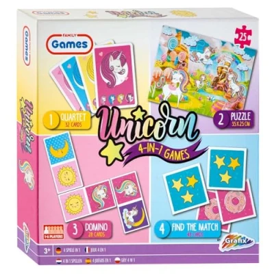 Imagen de MICA Grafix Unicorn 4 en 1 Games Juego de unicornio