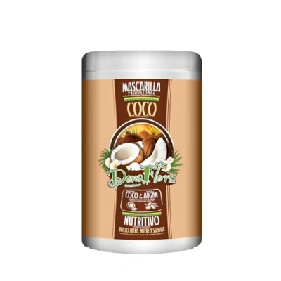 Imagen de Dona Flora Mascarilla Nutritiva de Coco &amp; Argán Hidratación Intensa Reparación Profunda Brillo Natural Para Cabello Seco y Dañado 1 kg