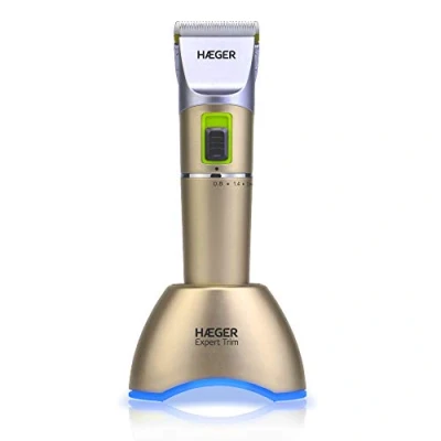 Imagen de HAEGER EXPERT TRIM Cortapelos Profesional, Recargable, con o sin cables, 2 velocidades, Base luz LED azul, posición de carga giratoria 360º, batería litio alta capacidad y rendimiento