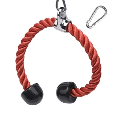 Imagen de XYZDOUBLE Cuerda Tríceps Heavy Duty Tricep Rope Cable Pull Down Equipo Nylon Manijas Antideslizantes Dorsal, Biceps, Triceps, Gimnasio o Hogar