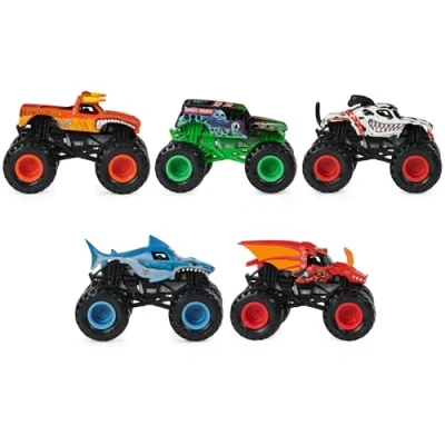 Imagen de Monster Jam, Pit Party Paquete de 5 camiones monstruos a escala 1:64, juguetes para niños y niñas partir 3 años