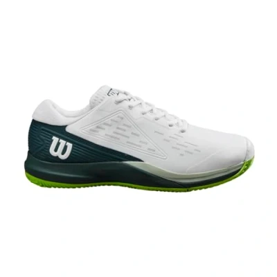 Imagen de Wilson Rush Pro Ace Clay, Tennis Shoe Hombre, White/Ponderosa Pine/Jasmine Green, 47 1/3 EU