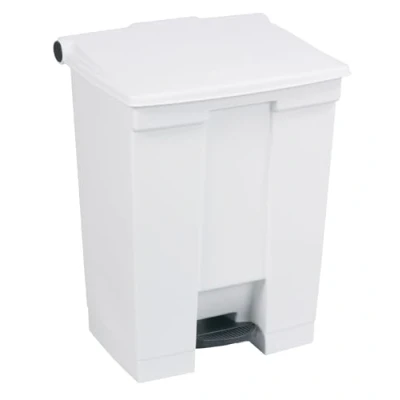 Imagen de Rubbermaid Commercial Products Step On 6145 Cubo de basura rectangular, plástico, capacidad 30.3 l, blanco