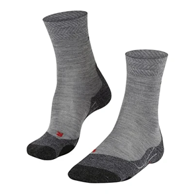 Imagen de FALKE TK2 Explore Melange M SO lana hilo funcional anti ampollas gruesa 1 par, Calcetines para senderismo Hombre, Gris (Mid Grey 3530), 39 41