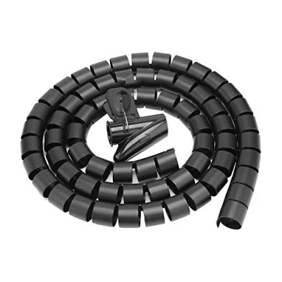 Imagen de Organizador de cables en espiral 1,5/3 m longitud, 16/22/28 mm, solución gestión color blanco, negro y plateado
